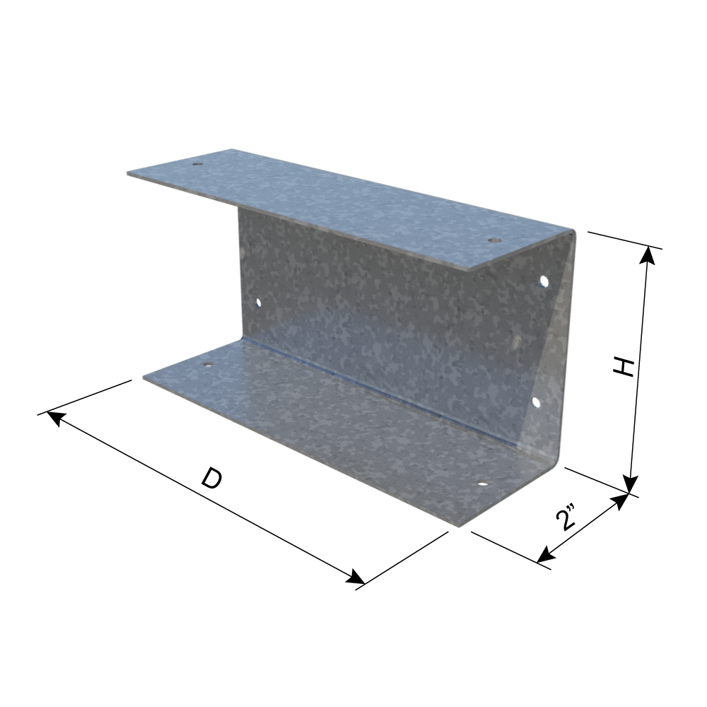 ClarkDietrich HDSC 7-7/8 HEADER BRACKET 3IN FL- 12GA